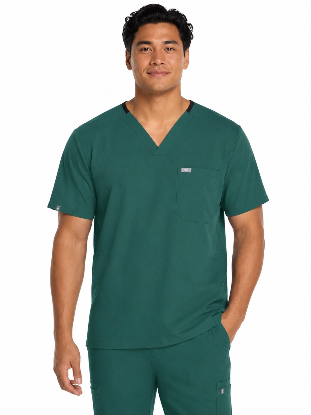 NWT FIGS Chisec Contrast Scrub Top XL Green FIONx Technical Collection ✨